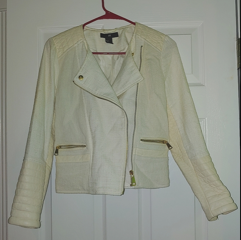 Moto Jacket w/ gold and leather accents